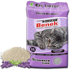 Żwirek dla kota bentonitowy Super Benek COMPACT lawendowy 25l